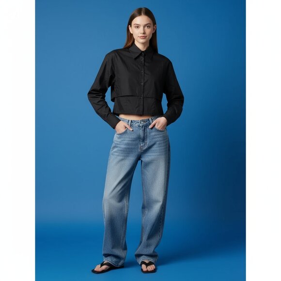 NWT REVOLVE & MINIMALIST lovers COMMENSE cropped black blouse XS - Picture 9 of 9